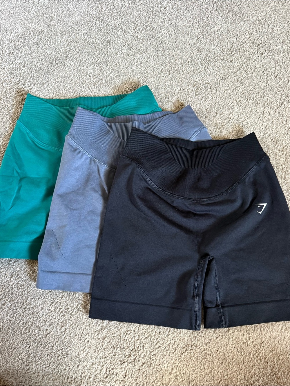 Gymshark Women’s High-Waist Seamless Bike Shorts - Black, Purple, Teal